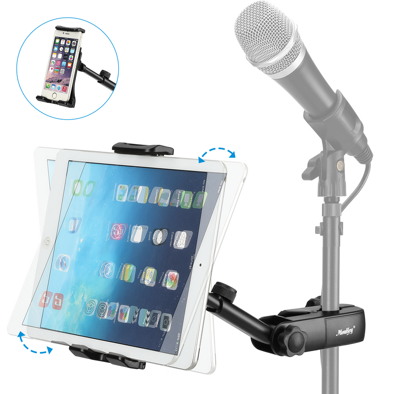 Moukey Mmsph-1 Support pour Smartphone Tablette iPad Rotatif pour Pied de Micro