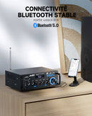 Moukey MAMP3 Amplificateur Audio 2.0 Canaux Amplificateur Stéréo Bluetooth 5.0 100W