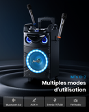Moukey MTs10-2 Enceinte Karaoké avec 2 UHF Microphones sans Fil