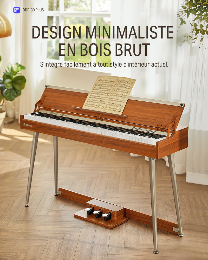 Donner DDP-80 PLUS Digital Piano Wooden Design – Donner music-FR
