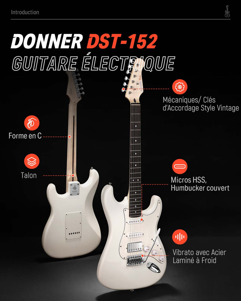 Donner DST-152 Guitare électrique set débutant ST Type